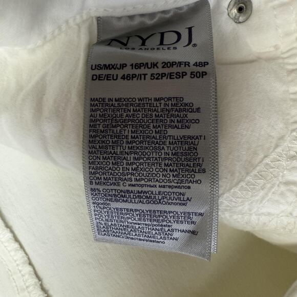 NYDJ Marilyn Straight Jeans Womens 16P Cream Lift Tuck Stretch Denim Petite - Picture 6 of 12